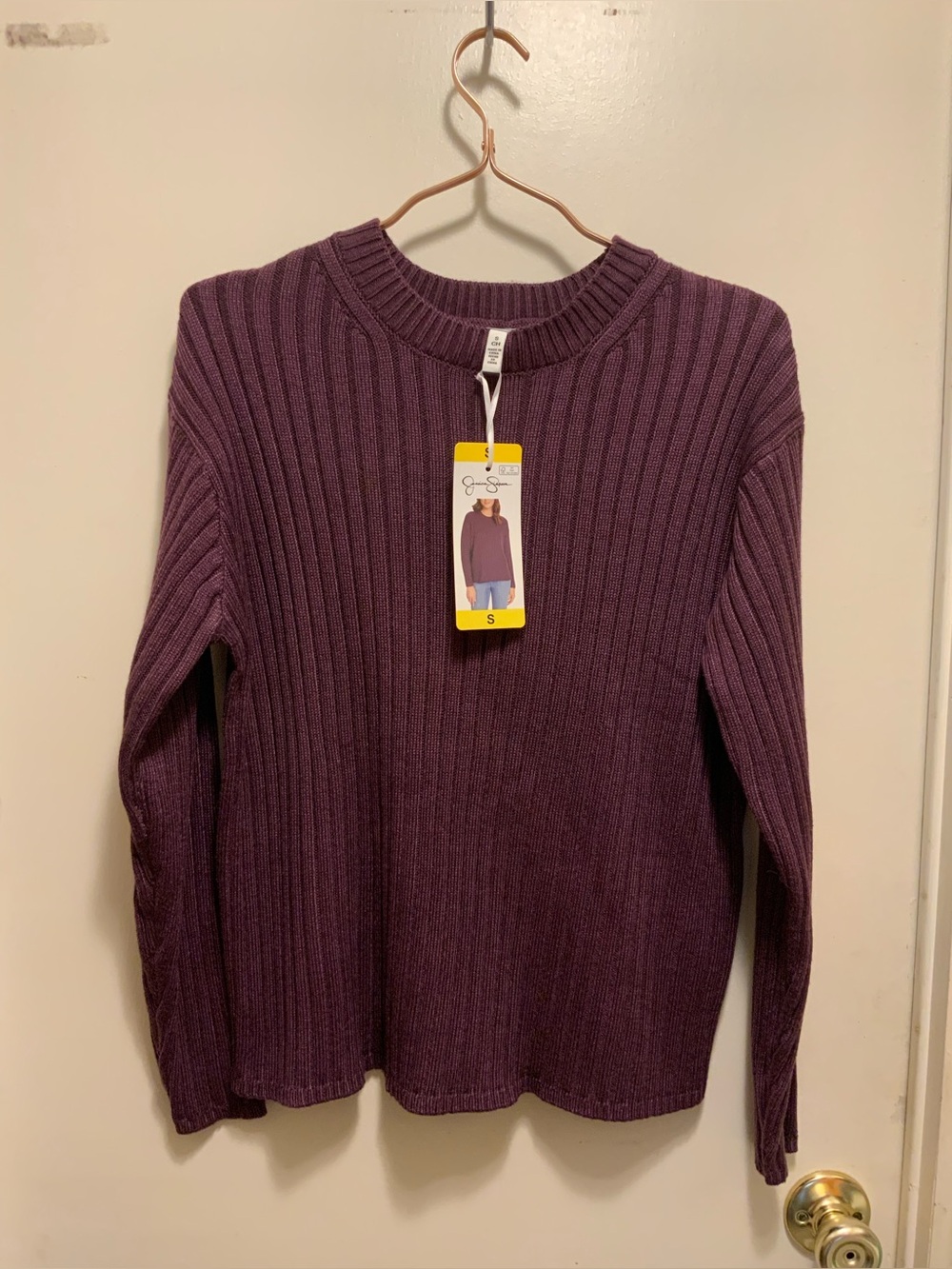 Jessica Simpson Plum Ribbed Crewneck Sweater